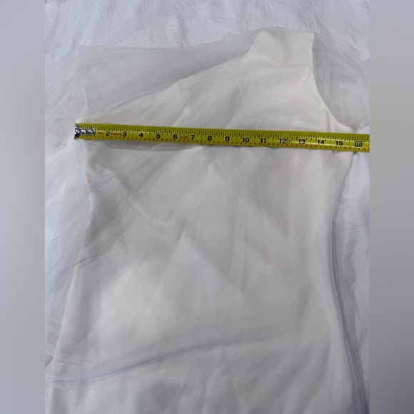 Elegant One Shoulder White Dress - Picture 12 of 16